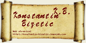 Konstantin Bizetić vizit kartica
